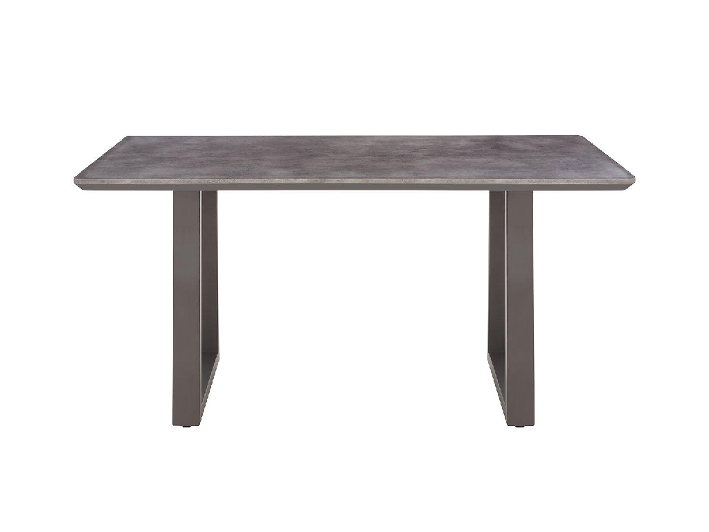 Bronx 160cm Dining Table & 4 Grey Velvet Chairs