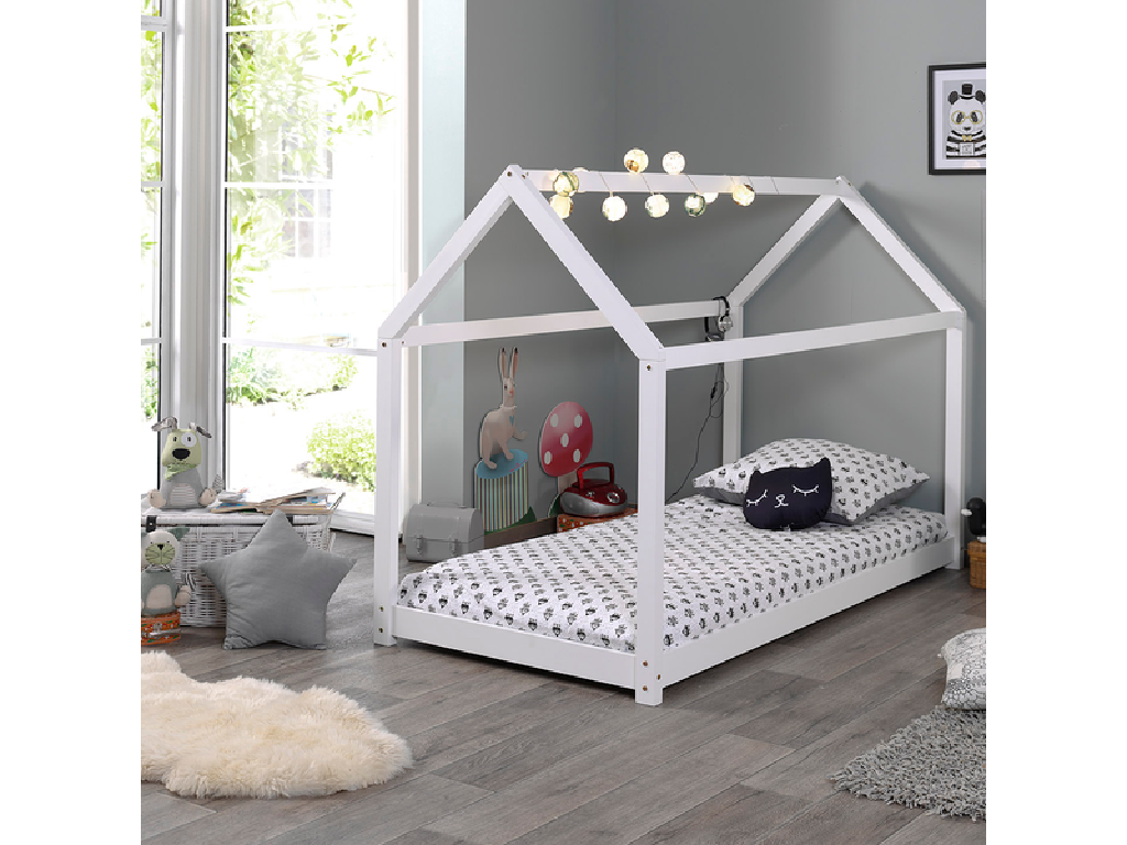 Vipack Cabane Single Bed - White 90x200