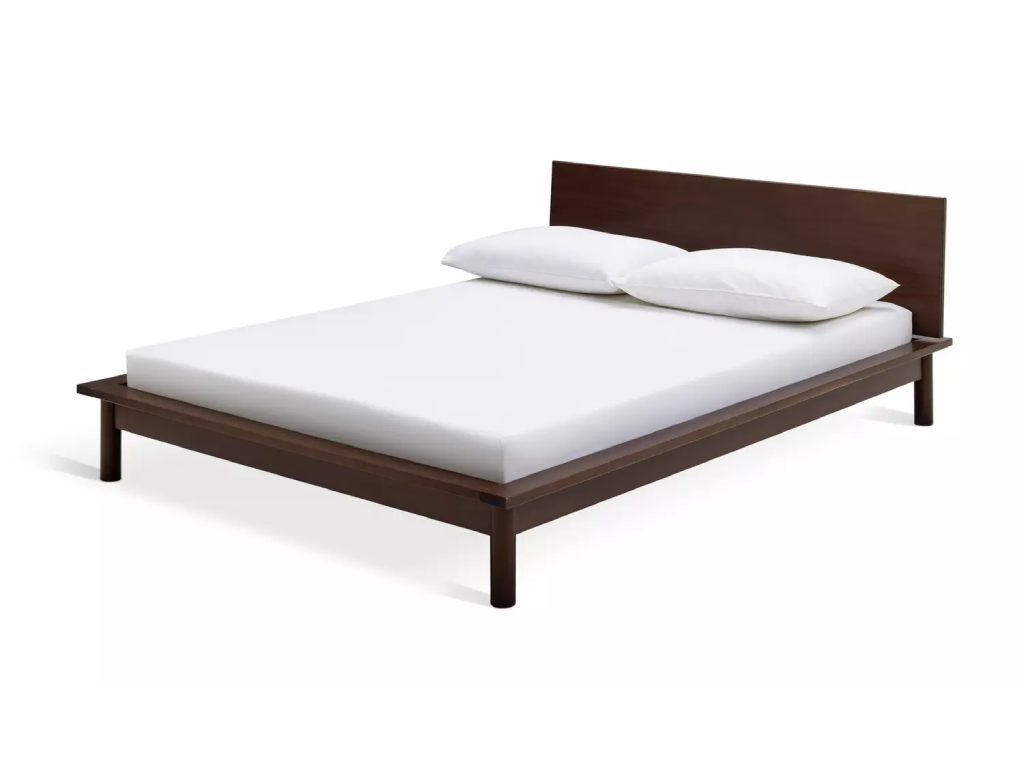 Habitat Akio Double Wooden Platform Bed Frame - Walnut