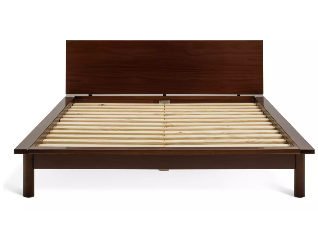 Habitat Akio Double Wooden Platform Bed Frame - Walnut