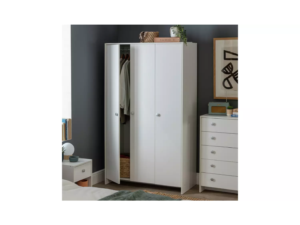 Seville 3 Door Wardrobe - White