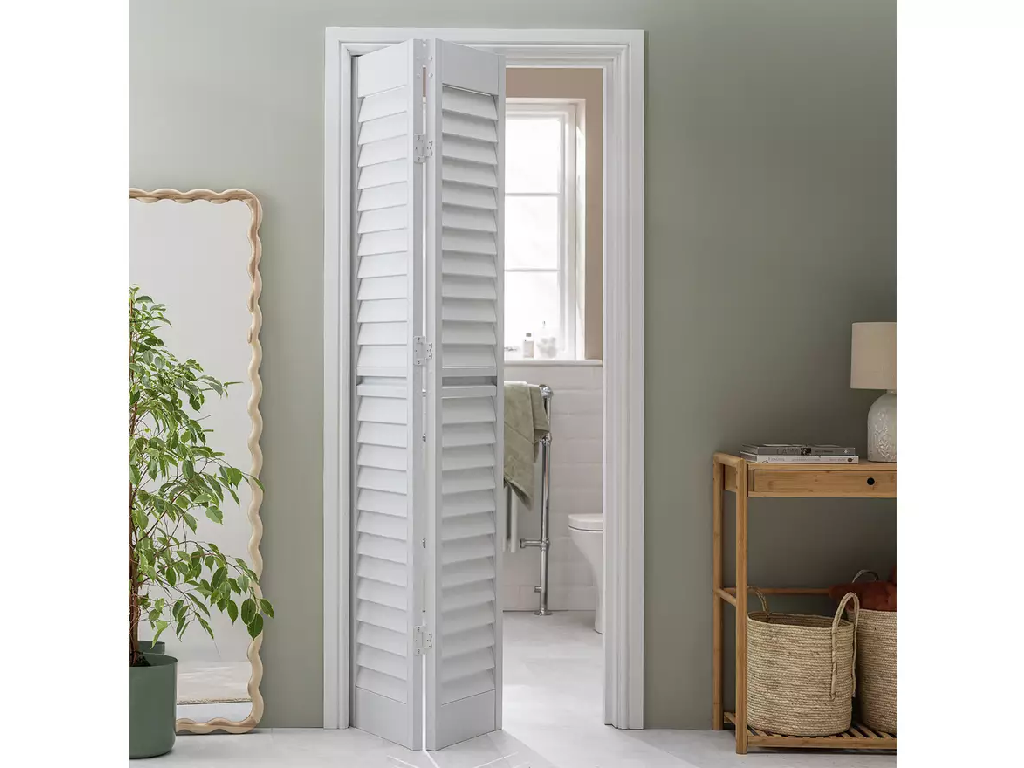 Shutter Effect Bi-Folding White Folding Door