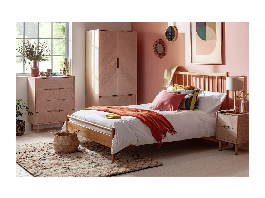 Habitat Chiltern Spindle Kingsize Wooden Bed Frame - Oak (B-GRADE)