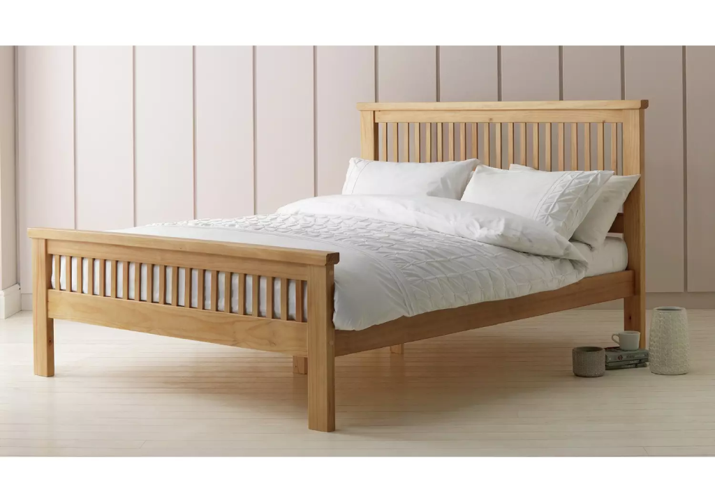 Aubrey Superking Wooden Bed Frame - Oak Stain (B-GRADE)