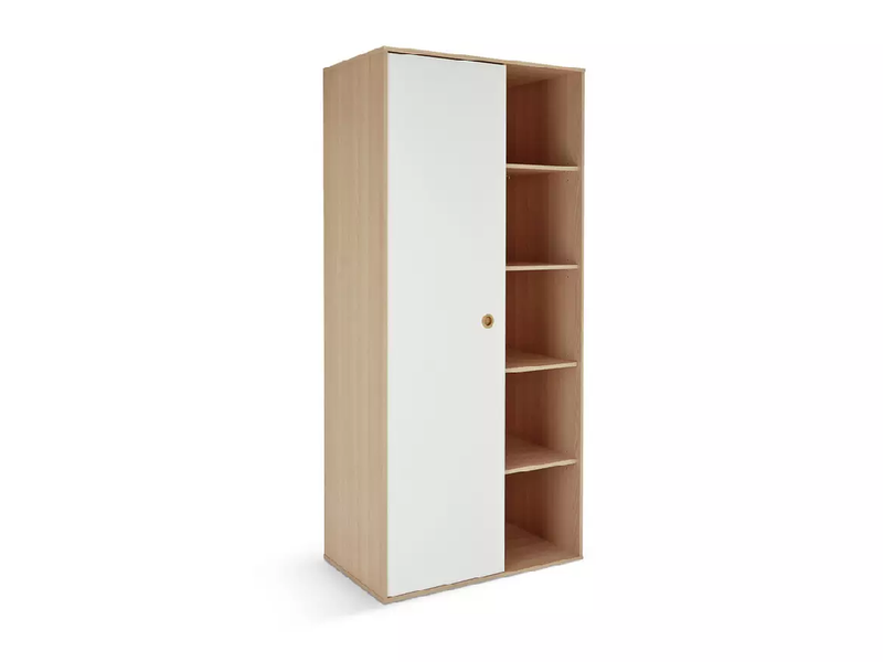 Habitat Camden 1 Door Shelved Wardrobe - White and Acacia