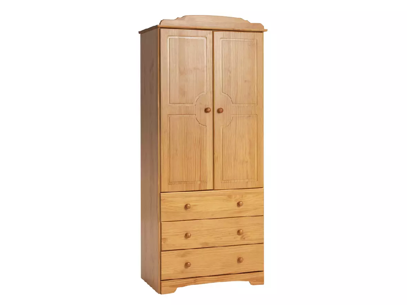 Nordic 2 Door 3 Drawer Wardrobe - Pine