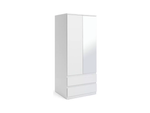 Habitat Jenson 2 Door 2 Drawer Mirror Wardrobe - White Gloss